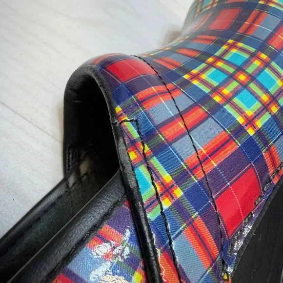 Dansko Colorful Professional Plaid Patent Classic Clogs Size 38 7.5 - 8 - Picture 3 of 12